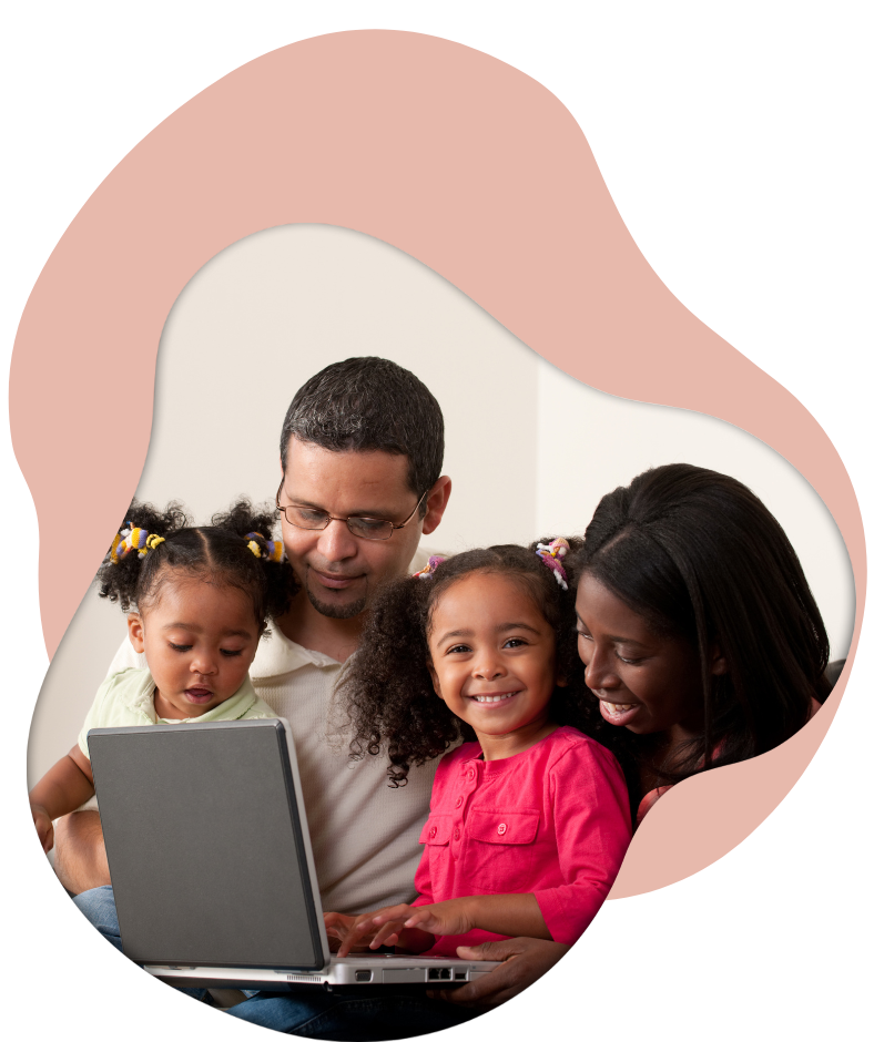 family with computer